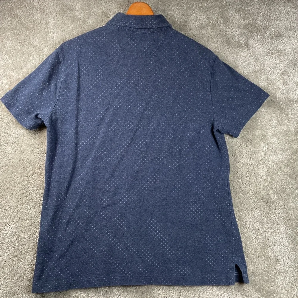 Polo Ralph Lauren Polo Shirt Mens Medium Blue‎ Custom Slim Fit Pindot